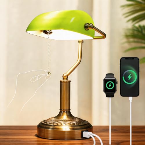 Bankers Lamp with USB&Type