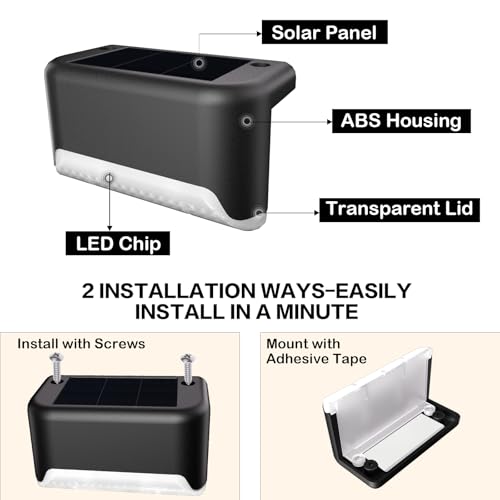 Solar Deck Lights Outdoor (12 Count)