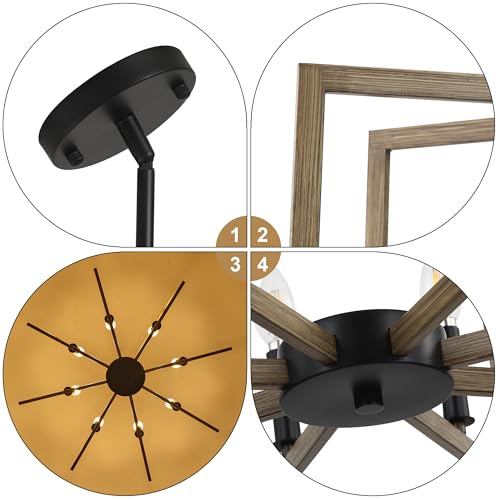 8 Light Modern Farmhouse Chandelier (8 Count)