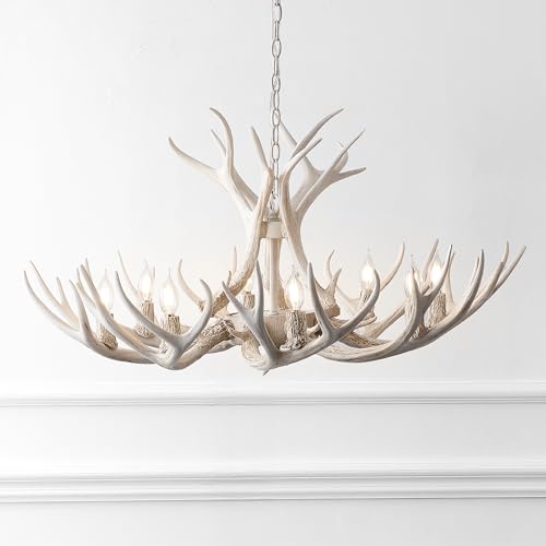 Eldora 8 Light Resin Antler Chandelier 36"