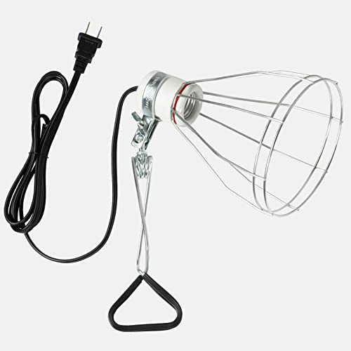 Clamp Lamp Light with Steel Cage Wire Grill Up to 250W E26 Socket