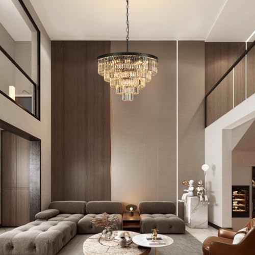 Black Crystal Chandeliers for Living Room