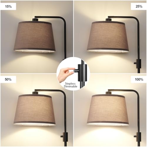 Upgraded】 Dimmable Black Floor Lamps