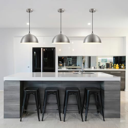 Brushed Nickel Pendant Light Kitchen Island 3 Pack (3 Count)
