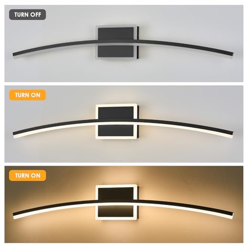Modern LED Wall Sconce Black LED Bathroom Light Fixtures Over Mirror Wall Lighting for Bathroom