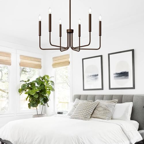 6 Light Farmhouse Chandelier for Dining Room Lighting Fixtures Hanging