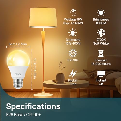 A19 LED Light Bulbs Dimmable (6 Count)