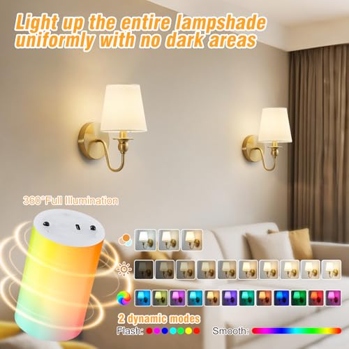 Battery Operated Wall Sconces set of Two (2 Count)