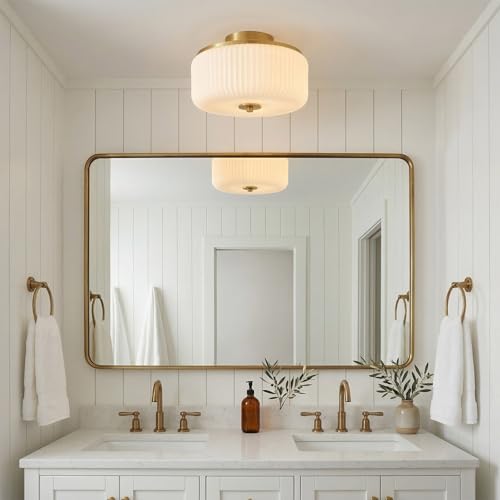3 Light Gold Flush Mount Ceiling Light