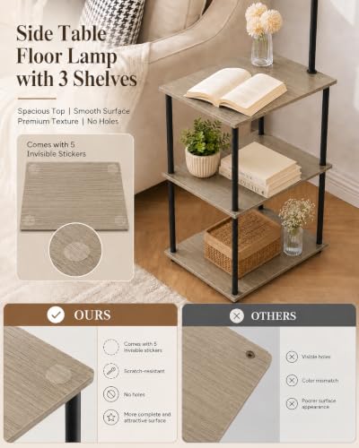 Floor Lamp with Table (Vintage Grey)