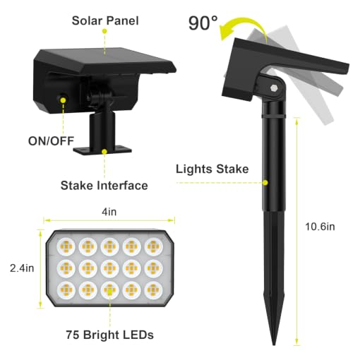 Solar Spot Lights Outdoor (4 Count)