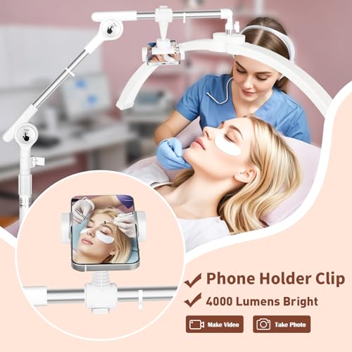2026 Upgrade Lash Light for Eyelash Tech with 4 Wheel Rolling Base