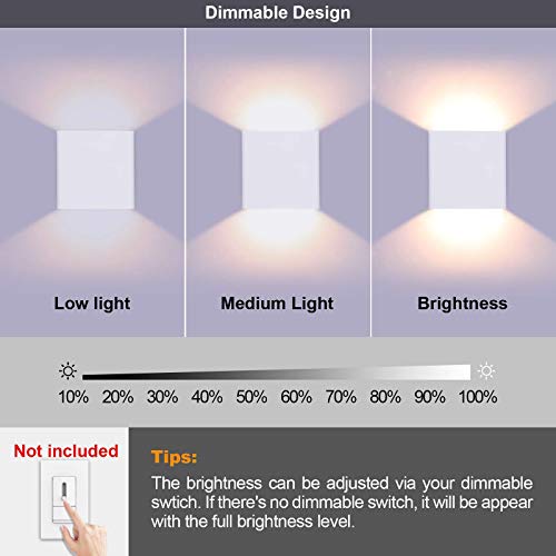White Modern LED Wall Light Dimmable Mini Wall Sconce Warm White