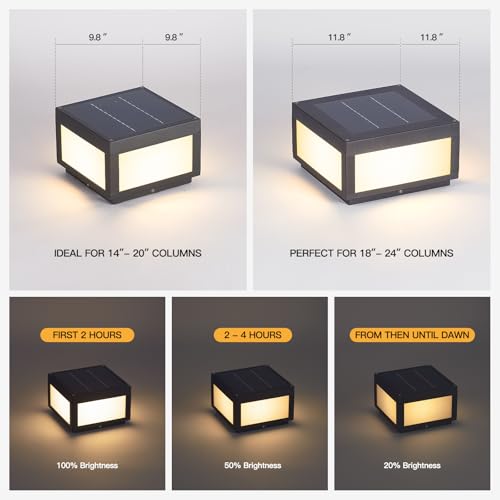 Square Solar Post Lights