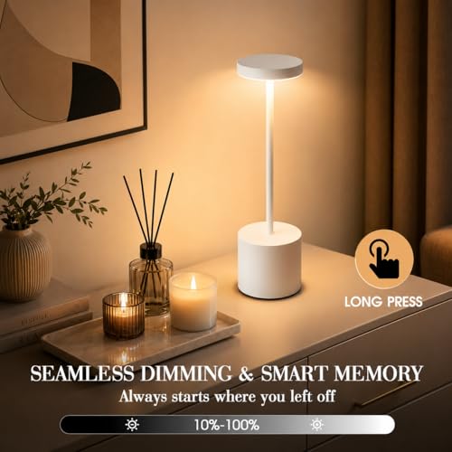 White Cordless Table Lamp Set of 2 (2 Count)