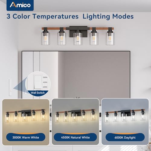 5 Light Farmhouse Bathroom Vanity Light