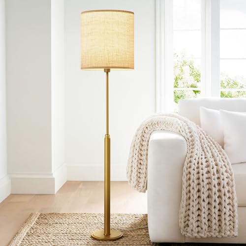 Beige Linen Tall Drum Lampshade