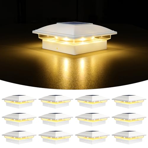 White Solar Post Cap Lights (12 Count)
