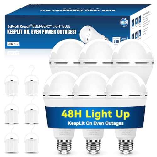 KeepLit 6PK Emergency Rechargeable Light Bulbs (6 Count)