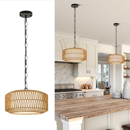 9" 52" Height Adjustable Farmhouse Chandelier Light Fixture