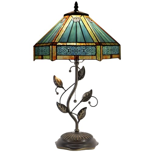 Tiffany Lamp Stained Glass Table Bedside Reading Light W12H19 inch