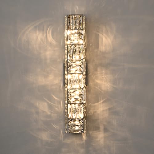 24 Inch Luxury Crystal Wall Sconce Chrome Wall Lighting