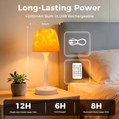 Waterproof Shower Lamp Rechargeable LED Ocean Projector Outdoor Table Lamps