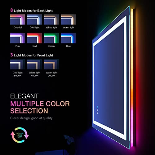 24"X36" RGB LED Bathroom Mirror with Lights
