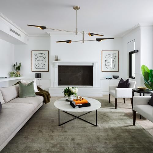59" Industrial Pendant Light Contemporary Farmhouse Chandelier with Brushed Nickel Finish Modern Pendant Lighting Fixture for Dining Room Living Room Kitchen Island Bedroom