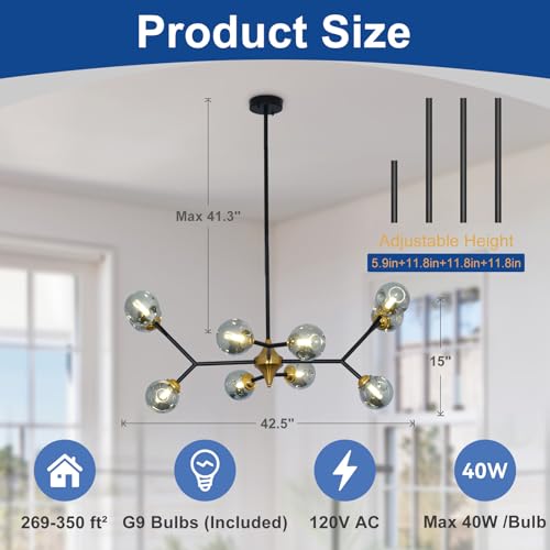 Glass Globe Sputnik Chandelier