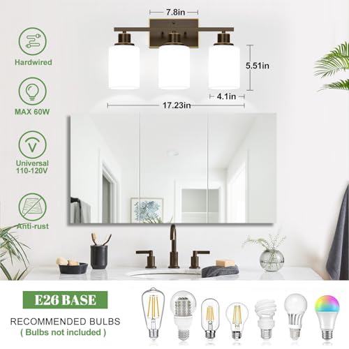 3 Light Bathroom Light Fixtures