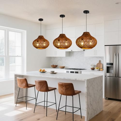 15" Rattan Pendant Light
