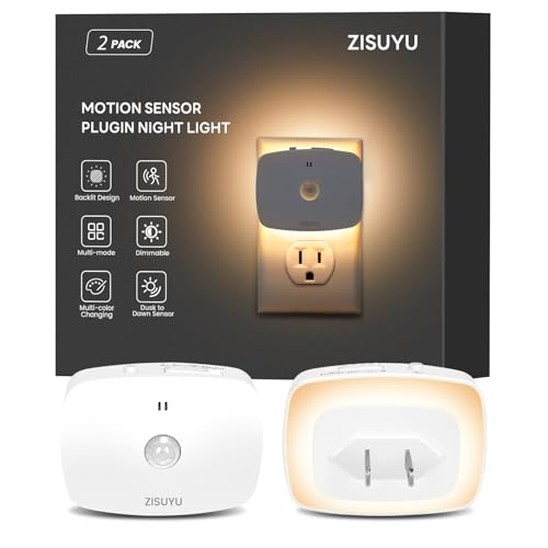 Plug in LED Backlit Night Light with Motion Sensor & Dusk to Dawn Sensor (2 Count)