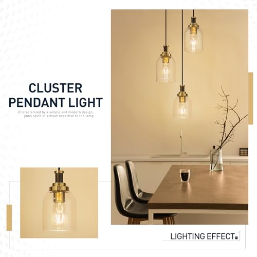 3 Light Pendant Light Fixture (2 Count)
