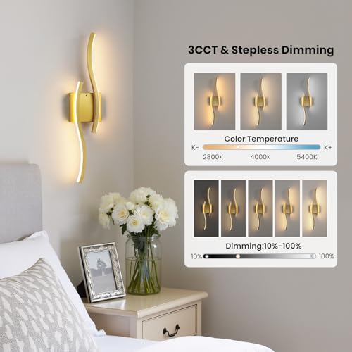 Gold Battery Operated Wall Sconces (2 Count)