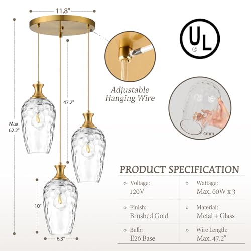 3 Light Cluster Pendant Lighting