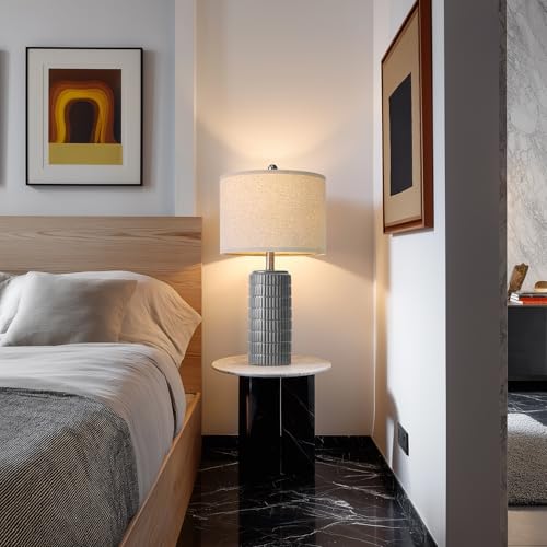 23" Ceramic Dark Gray Table Lamps Set of 2 for Living Room (2 Count)