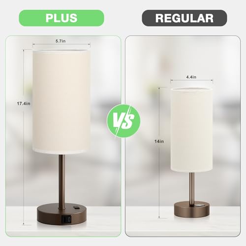 17.4" Bedside Lamp for Bedroom