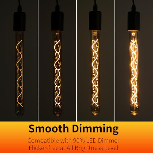 E26 T10 12 Inch Long Tubular LED Edison Bulbs (6 Count)