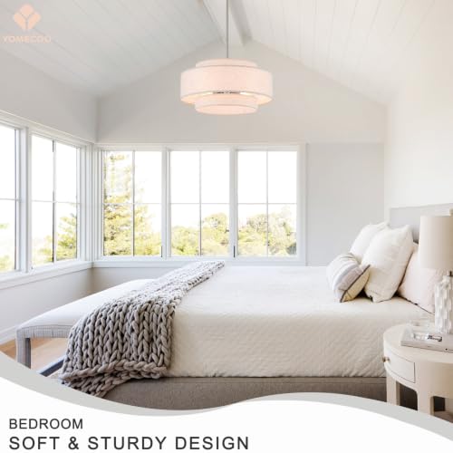 19.7" Modern Linen Drum Chandelier