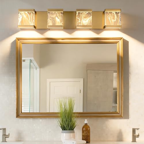 4 Lights LED Bathroom Vanity Light with Unique Smoke Acrylic Panel
