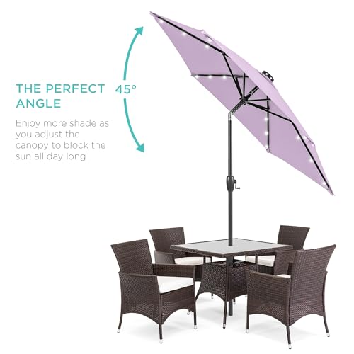 7.5ft Solar Umbrella LED Lighted Patio Umbrella