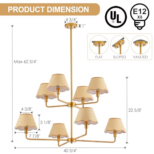 2 Layers Boho Rattan Chandelier 8
