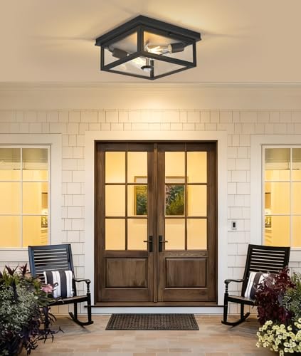 Motion Sensor Outdoor Ceiling Light with Remote