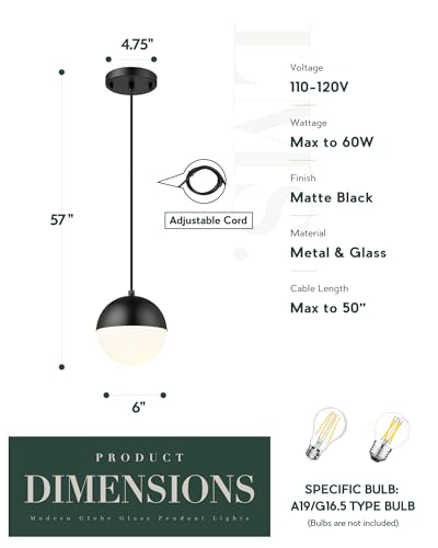 6 inch Mid Century Pendant Light