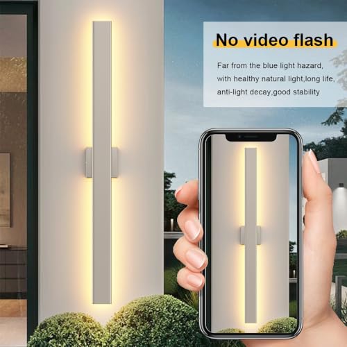 39.4" Nickel LED Outdoor Wall Light (2 Count)