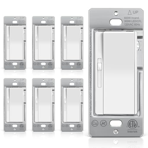 6 Pack Super Slim Slide Dimmer Light Switch (6 Count)