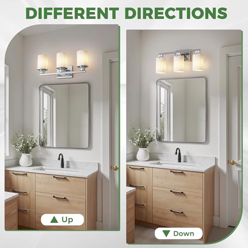17 Inch 3 Light Nickel Bathroom Vanity Light Milk Glass