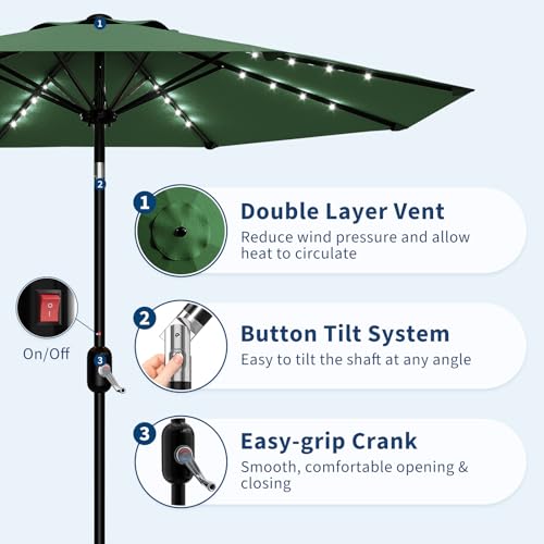 Patio Umbrella with Solar Lights