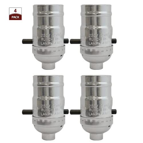 Push Through Lamp Socket for Incandescent or LED Bulbs (4 Count)